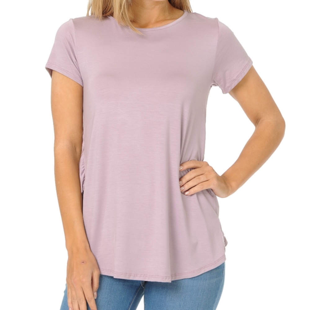 SHORT SLEEVE TOP WITH BACK RUFFLE - Picture 2 of 4